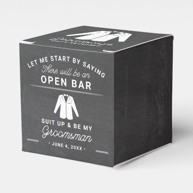 Groomsman Proposal Will You Be My Groomsman Favor Boxes (Front Side)