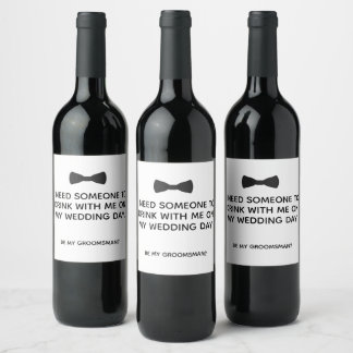 Groomsman Proposal Wine Label, Beer Label, Booze  Label