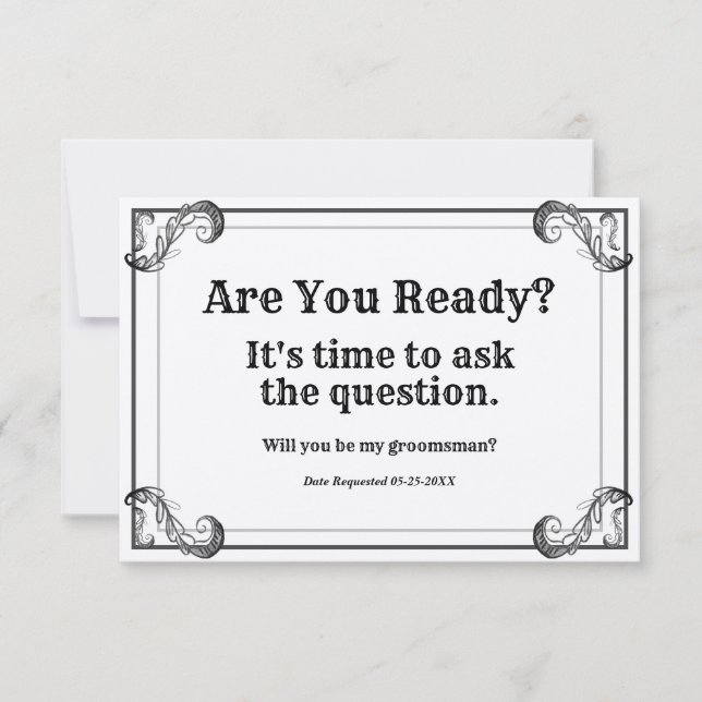 Groomsman Request Vintage Are You Ready Invitation (Front)