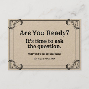 Groomsman Request Vintage Are You Ready Invitation