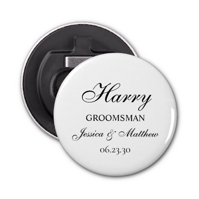 Groomsman Script Customized Bottle Opener (Front)