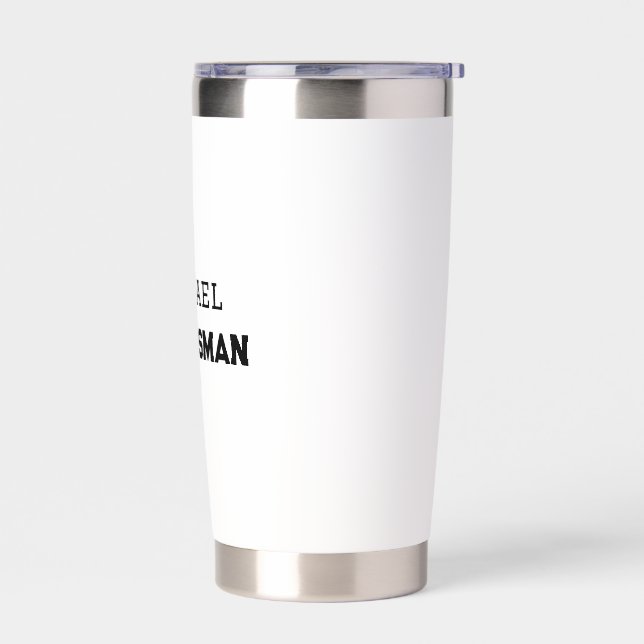 Groomsman simple minimal add name modern masculine insulated tumbler (Left)