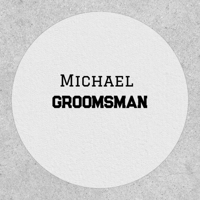 Groomsman simple minimal add name modern masculine patch (Front)