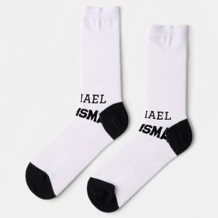 Groomsman simple minimal add name modern masculine socks
