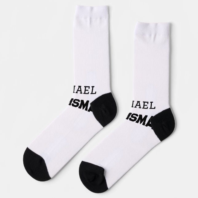 Groomsman simple minimal add name modern masculine socks (Left)