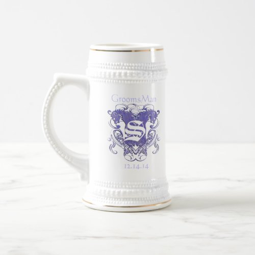 GroomsMan Stein Wedding Vintage Lions