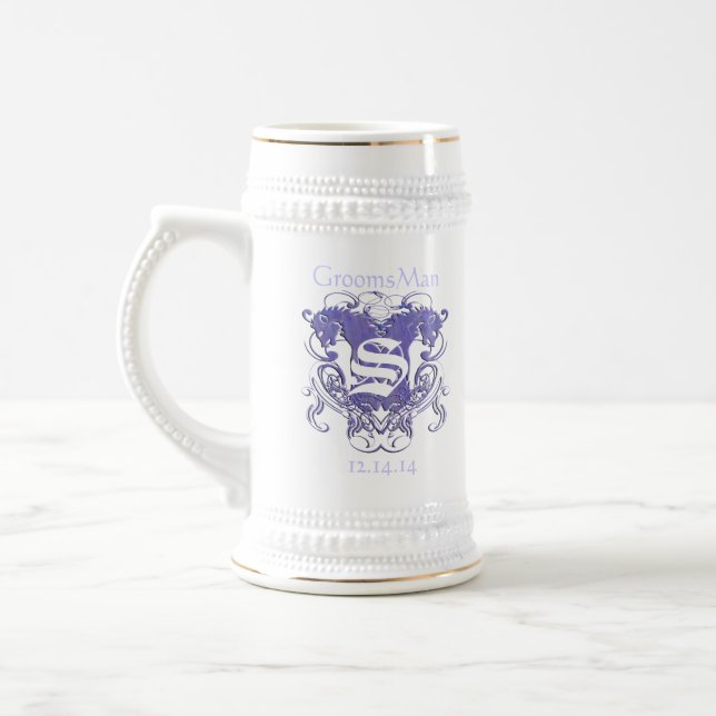 GroomsMan Stein Wedding Vintage Lions (Left)