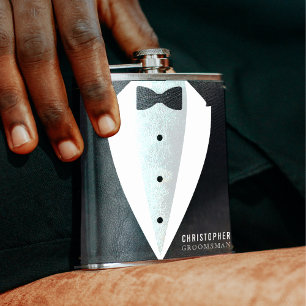 Groomsman Suit Wedding Favor Flask