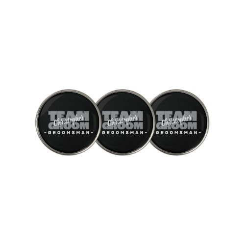 Groomsman Team Groom Golfer Sports Equipment Black Golf Ball Marker