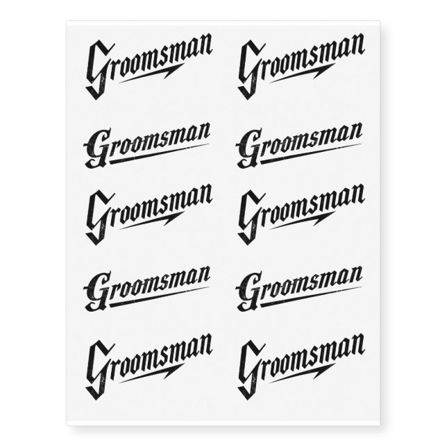 Groomsman Temporary Tattoos – Bold Wedding Party  (Front)
