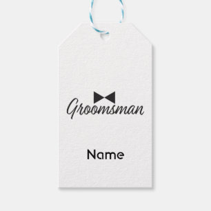 Groomsman text and Bow tie Gift Tags