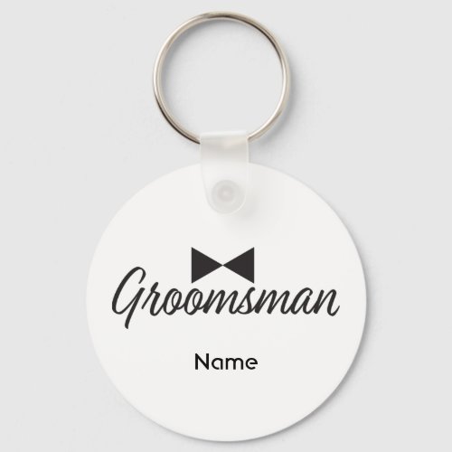 Groomsman text and Bow tie Keychain