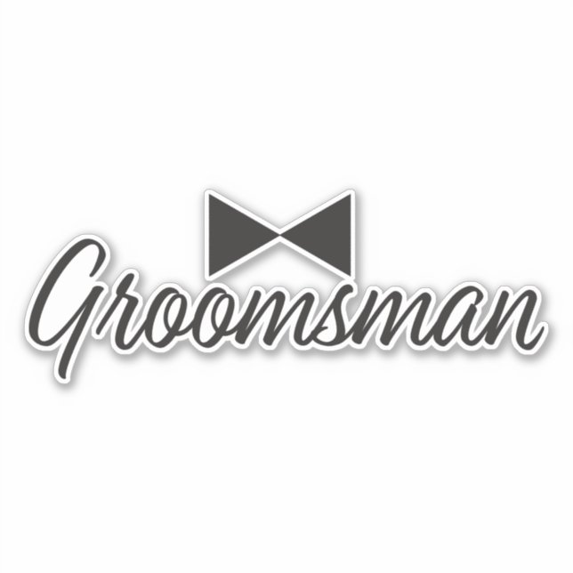 Groomsman text and Bow tie Sticker (Front)