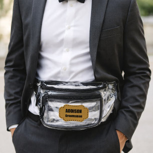 Groomsman Text On Gold Banner Clear Fanny Pack