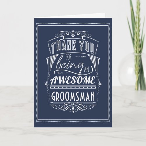 Groomsman Thank You Appreciation Card