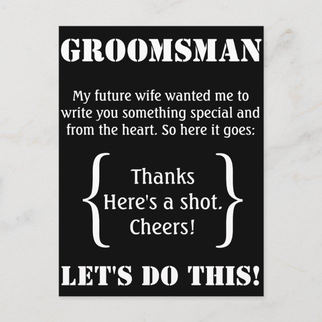 Groomsman Thank You Postcard (Front)