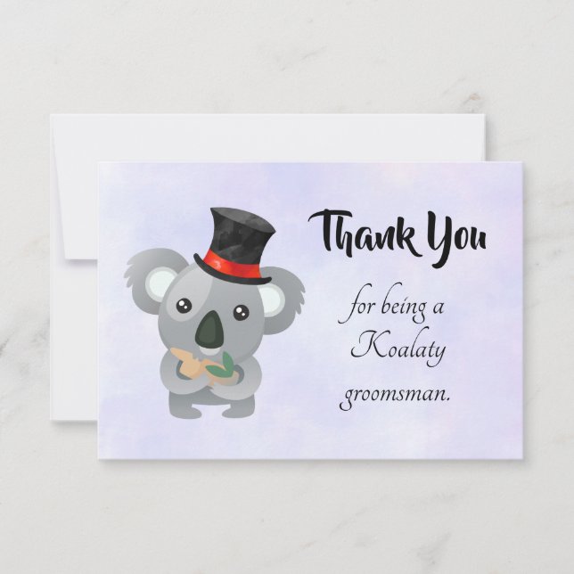 Groomsman Thank You with Koala Pun (Front)