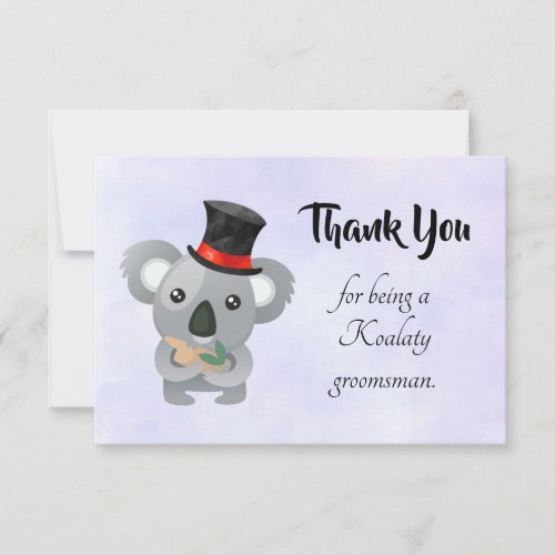 Groomsman Thank You with Koala Pun