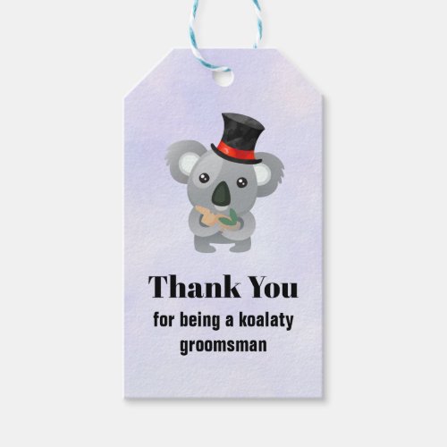 Groomsman Thank You with Koala Pun Gift Tags