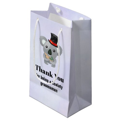 Groomsman Thank You with Koala Pun Small Gift Bag
