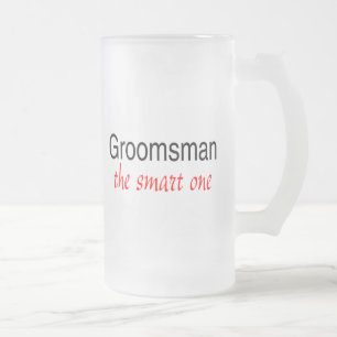 Groomsman The Smart One Frosted Glass Beer Mug