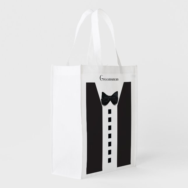 Groomsman Tuxedo 🎩 Elegant Bling Bag (Back Side)