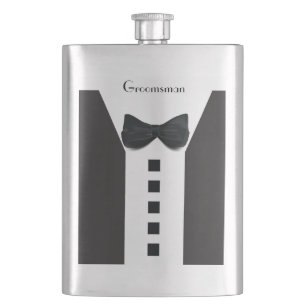 Groomsman Tuxedo 🎩 Elegant Bling Flask