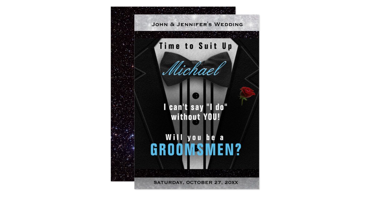 Groomsman Tuxedo Invitation Suit Up | Zazzle.com