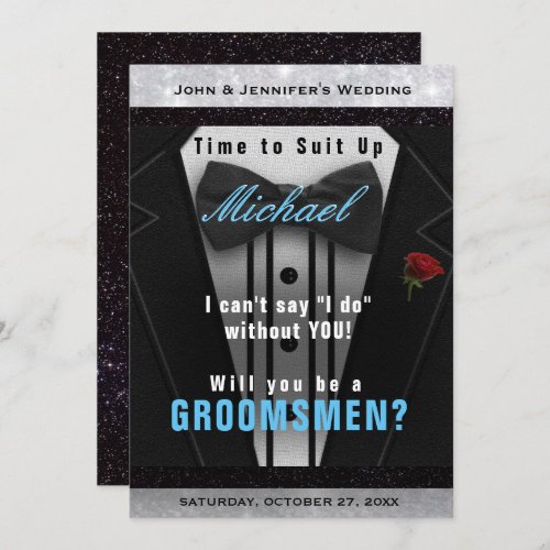 Groomsman Tuxedo Invitation Suit Up