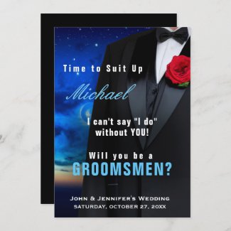 Groomsman Tuxedo Invitation Suit Up