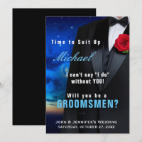 Groomsman Tuxedo Invitation Suit Up