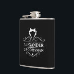 Groomsman Tuxedo Tie Black Flask<br><div class="desc">Wedding Groomsman Tuxedo Tie Black Flask</div>