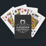 Groomsman Tuxedo Tie Black Poker Cards<br><div class="desc">Wedding Groomsman Tuxedo Tie Black Playing Cards</div>
