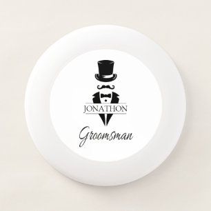 Groomsman Tuxedo Top Hat Monogram Wham-O Frisbee