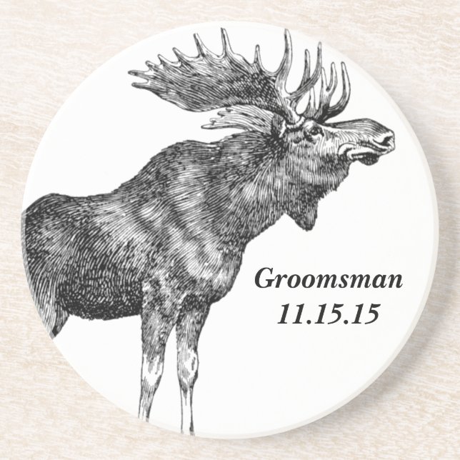Groomsman Vintage Buck Coasters (Front)