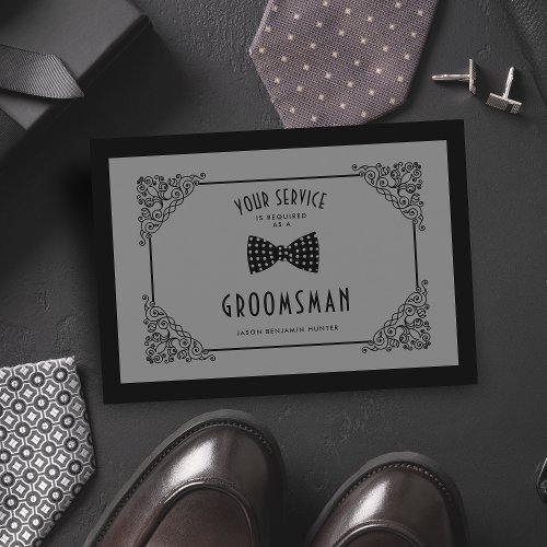 Groomsman Vintage Luxury Flourish Vellum Proposal