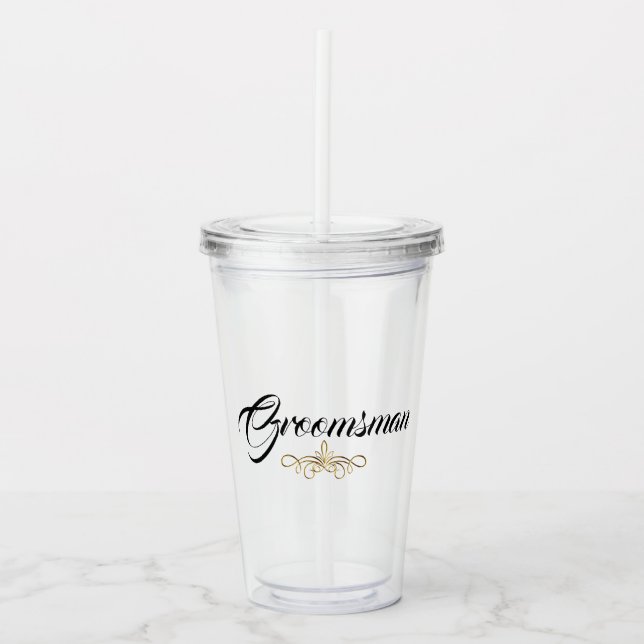 GROOMSMAN WEDDING ACRYLIC TUMBLER (Front)