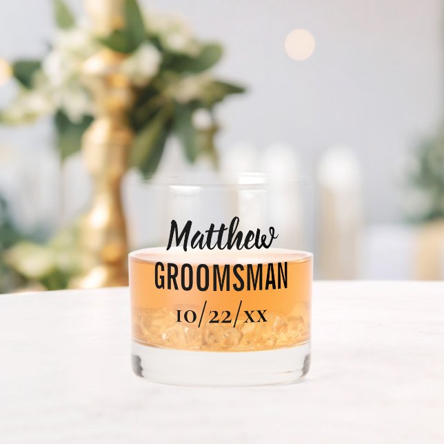 Groomsman Wedding Bachelor Party Favor  Whiskey Glass (Insitu (Wedding))