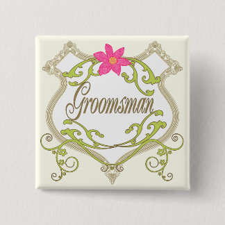 Groomsman Wedding Badges Pinback Button