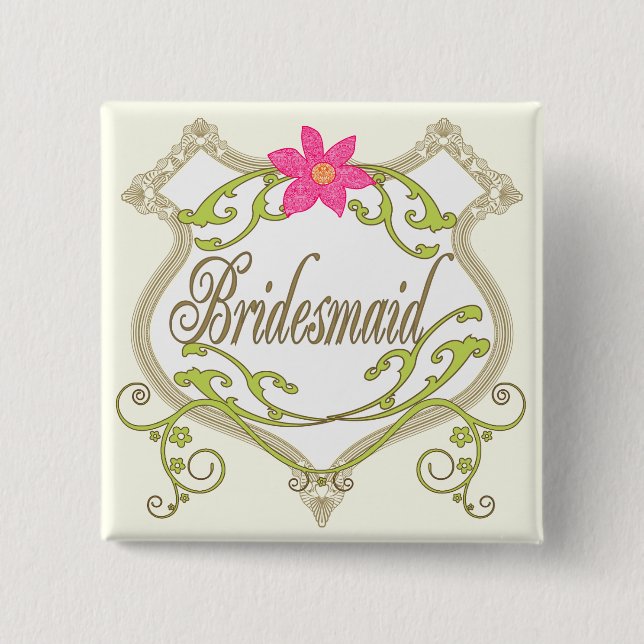 Groomsman Wedding Badges Pinback Button (Front)