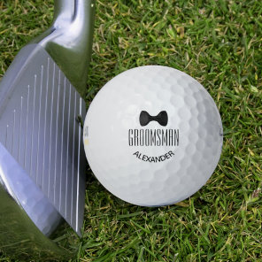 Groomsman Wedding Favor Fun Black Bow Tie Golf Balls