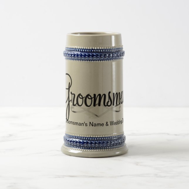 Groomsman Wedding Favor/Gift Beer Stein (Center)