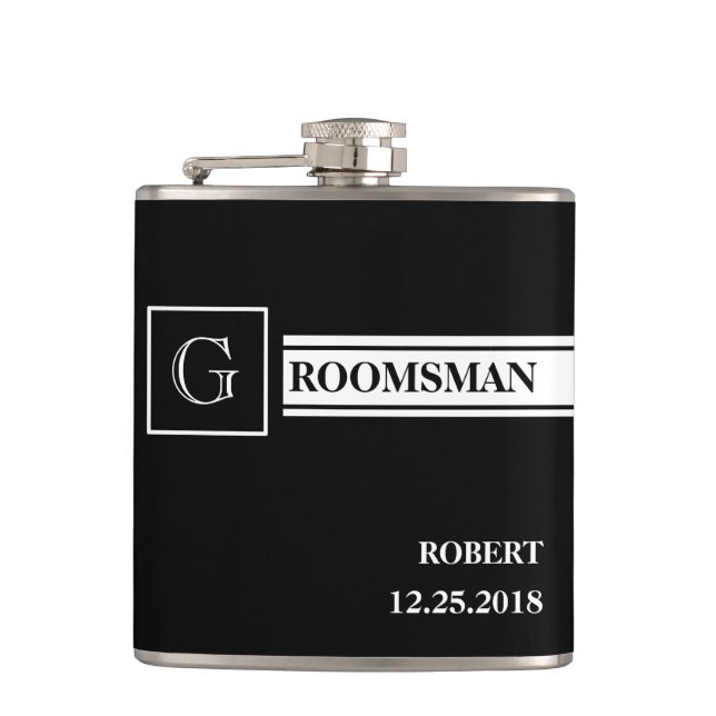 Groomsman Wedding Flask (Front)