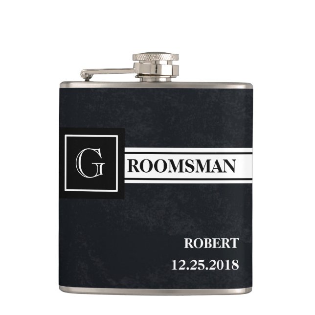 Groomsman Wedding Flask (Front)