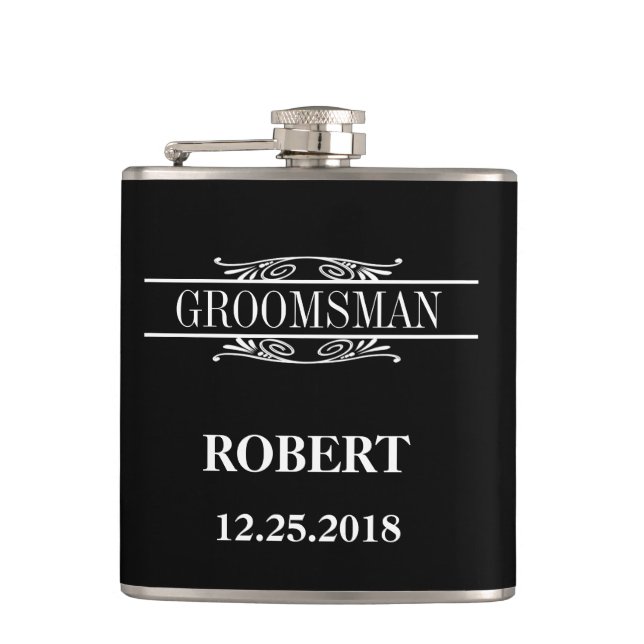 Groomsman Wedding Hip Flask (Front)