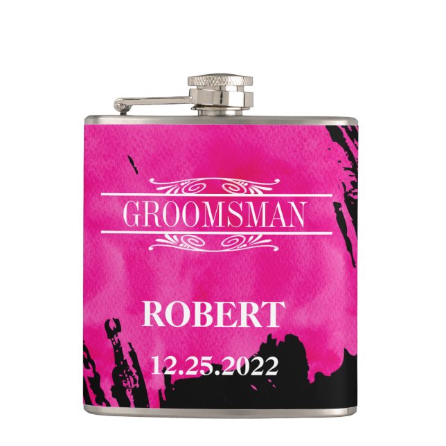 Groomsman Wedding Hip Flask (Front)