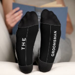 Groomsman Wedding Party Socks<br><div class="desc">Typography Wedding Party Socks The Groomsman on Bottom Socks.  Custom socks,  Wedding party gifts,  Wedding party socks,  Groomsman,  Funny wedding party gift,  wedding humor,  team groom,  team and name of groom,  unique wedding party gifts,  custom wedding party gifts</div>