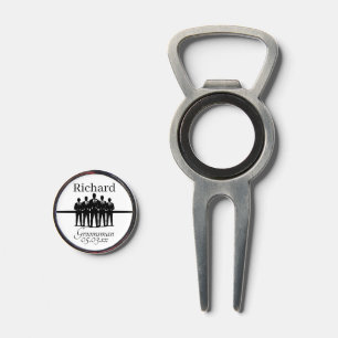 Groomsman Wedding Party Suited Silhouette Squad Divot Tool