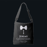 Groomsman White Tie Wedding Swag Bag<br><div class="desc">These fun bags are designed as favors, gifts, or swag bags for wedding groomsmen. They feature an image of a white tie with three buttons and text that reads Groomsman with a space to enter his name as well as the wedding couple's names and wedding date. Great way to show...</div>