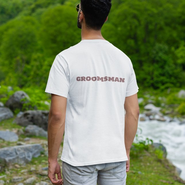 Groomsman White Wedding Party T-Shirt (Creator Uploaded)